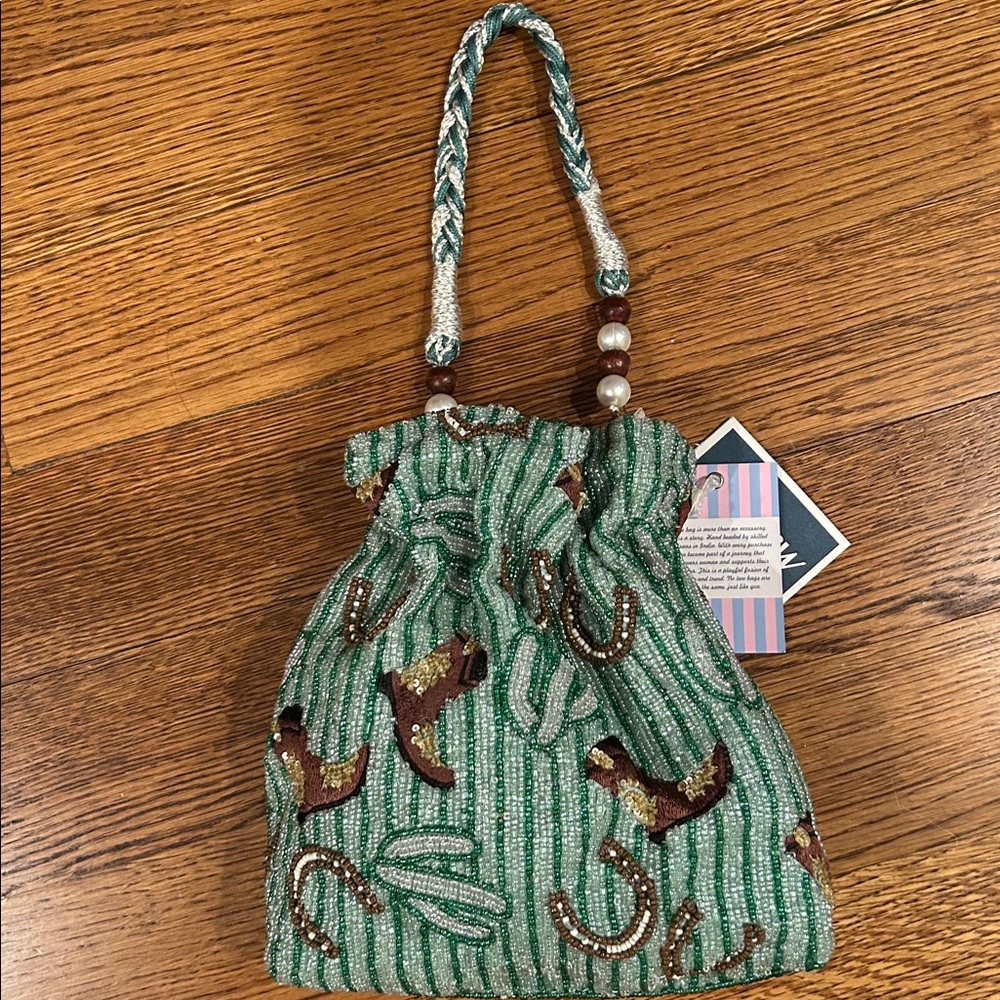 Beaded Cowboy boot/ western bag